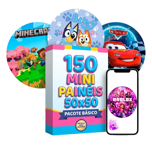 Mockup do pacote básico com 150 mini painéis